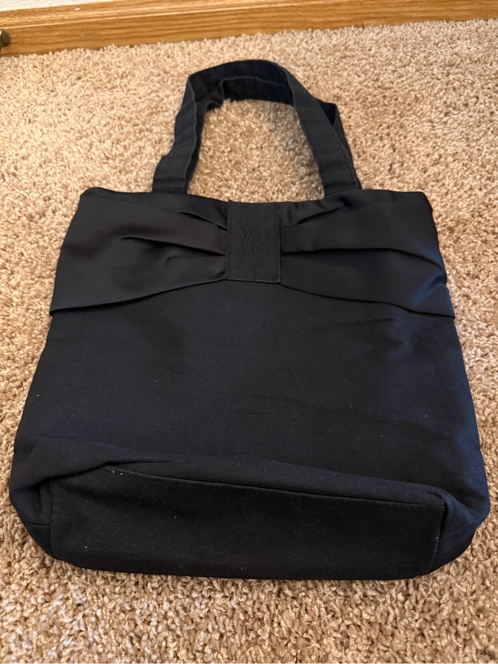 Yves Saint Laurent Black Bow-Accent Tote